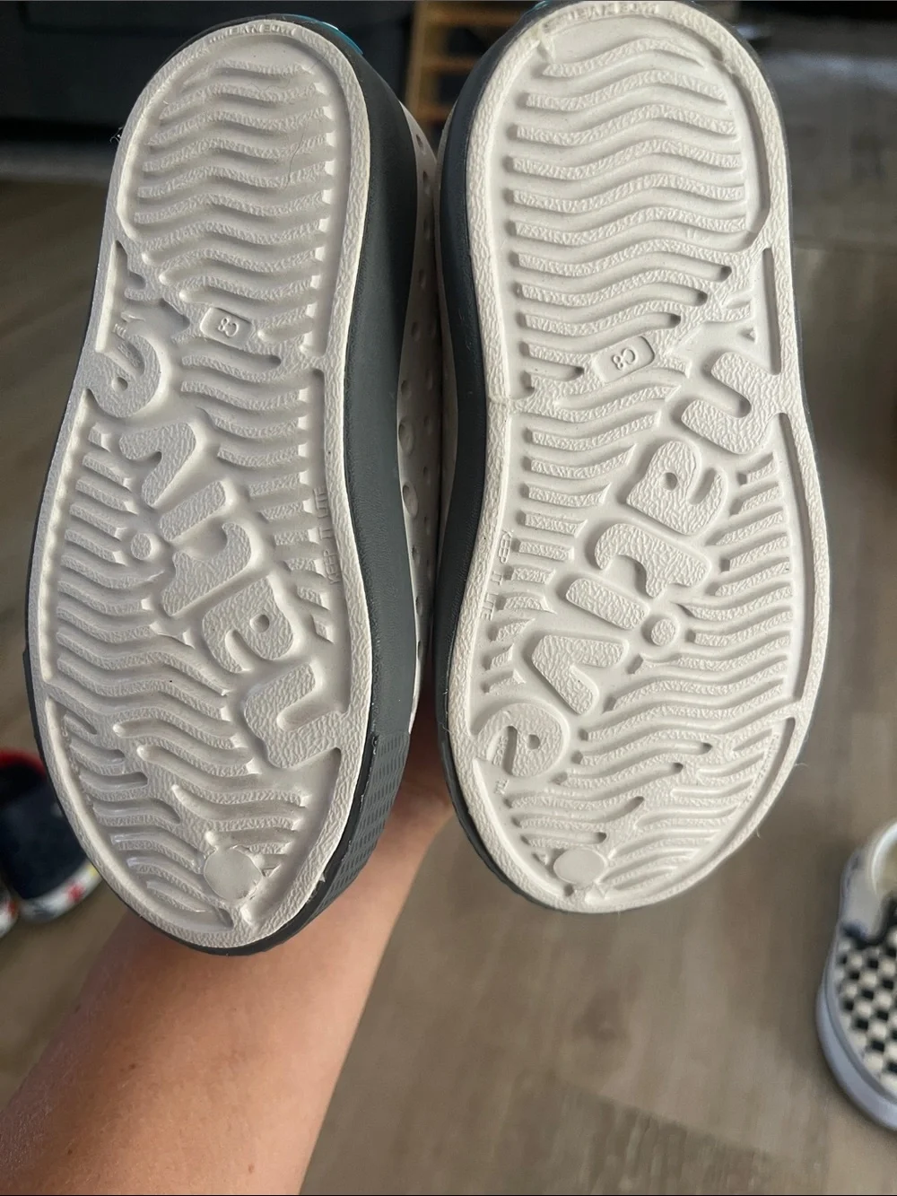 Native Kids White and Gray Water-Friendly Jefferson Slip-Ons
